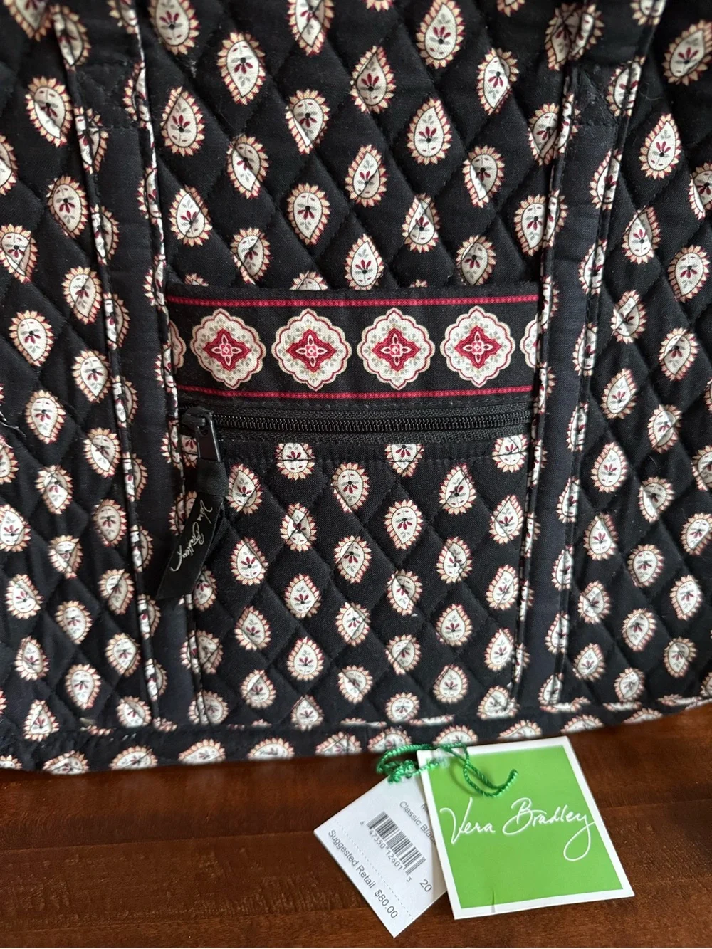 VERA BRADLEY Metro Backpack-Classic Black Paisley